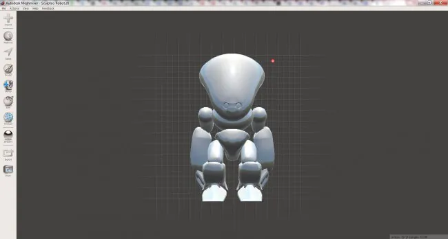 Example of Sculpteo Robot 3D File opened in MeshMixer