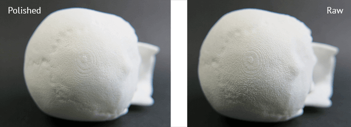 raw vs polished 3d printed part