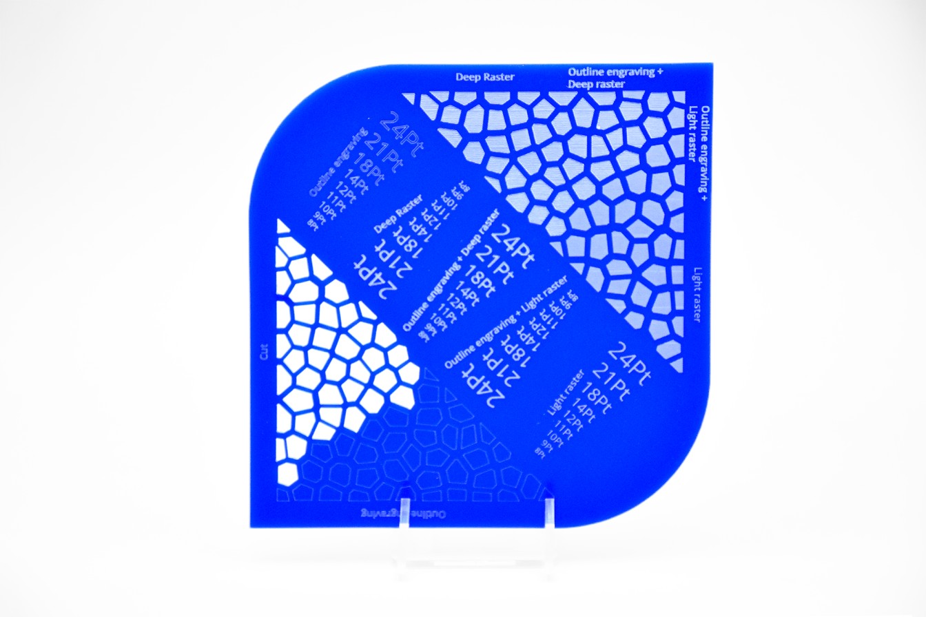 Translucent blue acrylic