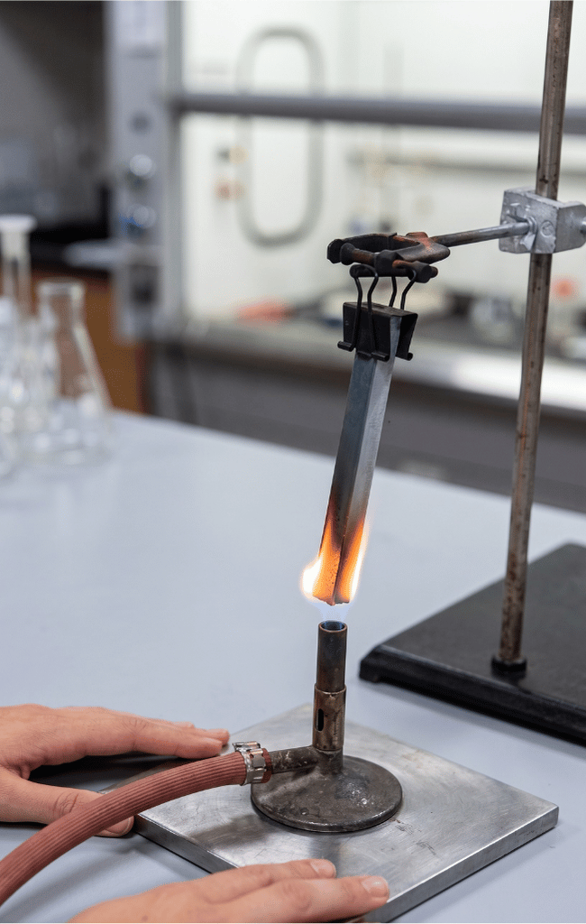 Flame retardant testing illustration