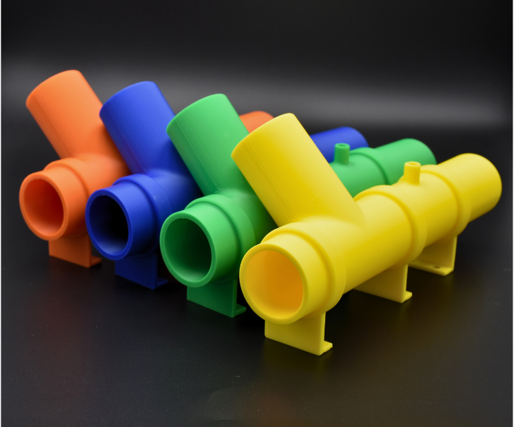 Various color pipes printed in PLA
