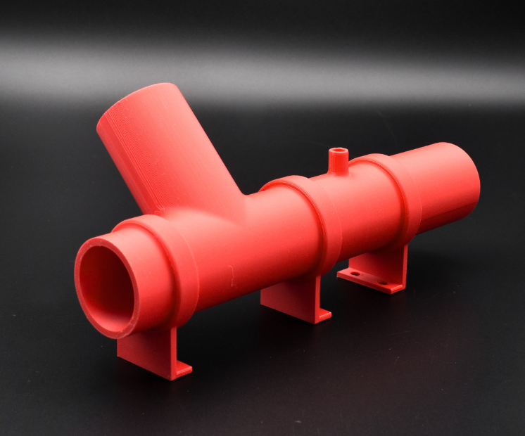 Red pipe printed in PLA